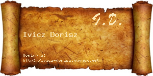 Ivicz Dorisz névjegykártya